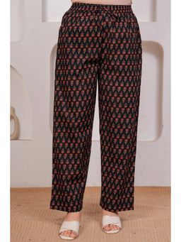 ARAMYA - Black Soft Cotton Butti Pant for Women