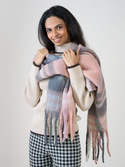 ToniQ - Pink Colorblock Scarf