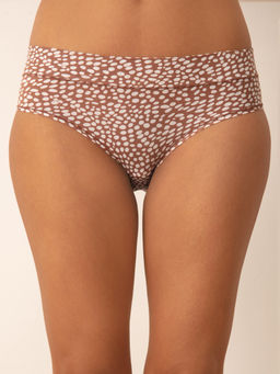 Nykd by Nykaa - Super 4 Way Stretch Hipster Panty-NYP342-Brown Polka