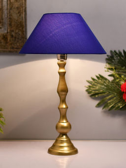 Homesake - Teardrop Gold Lamp With Blue Shade