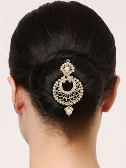 OOMPH - Ethnic Chandbali Style Pearls Hair Bun Juda Pin