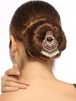 OOMPH - Jadau Floral Design Ethnic Hair Bun Juda Pin
