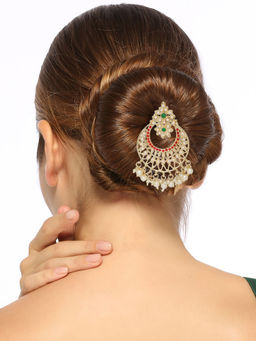 OOMPH - Multi-Colour Jadau Floral Design Ethnic Hair Bun Juda Pin