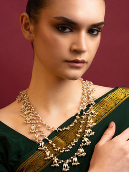 PANASH - Gold-Plated Artificial Stones Beaded Statement Necklace