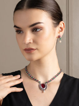 PANASH - Stones Studded and Beaded Jewellery Set