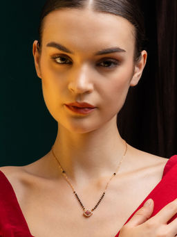 PANASH - Gold-Plated Pink Mangalsutra