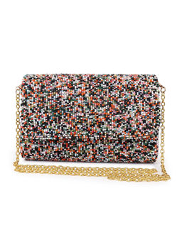 Tarini Nirula - Multi-Colour Camellia Sprinkle Batua with Sling Bag