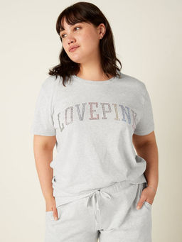 Victoria's Secret - Women Grey Campus Short Sleeve T-Shirt (XL)