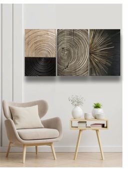 The Art House - Abstract Painting Multicolor (Set of 3) (60X30 Inches)