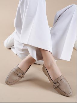 MOZAFIA - Women Beige Casual Loafers