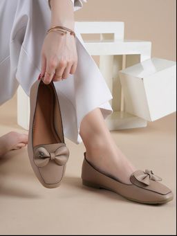 MOZAFIA - Women Beige Casual Ballerina