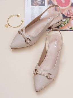 Sherrif Shoes - Women Beige Block Heels