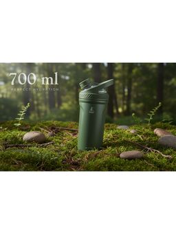 AGIS - Green 700Ml Steel Blender King Gym Shaker