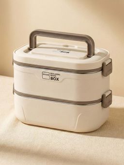 YELONA - Beige Stainless Steel Leakproof 2 Insulated Lunch Box Containers (Pack of 2)