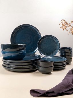 The Golden Theory - Teal 20 Piece Deep Indigo Ceramic Dinner Set