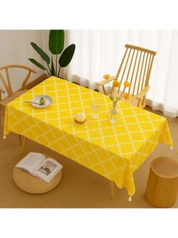 THROW PILLOW - Yellow Diamond Pattern Elegant Corner Tassels Dining Table Cover