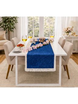 THROW PILLOW - Navy Blue Fringe Centre Table Runner