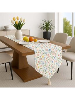 THROW PILLOW - Beige Spring Floral Wildflower Dining Decor Table Runner