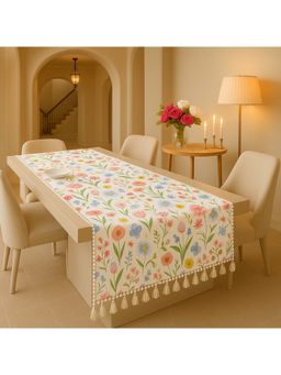 THROW PILLOW - Beige Spring Floral Wildflower Dining Decor Table Runner