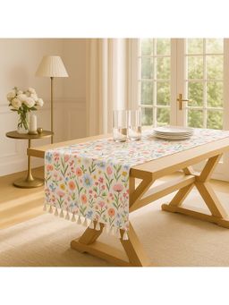 THROW PILLOW - Beige Spring Floral Wildflower Dining Decor Table Runner