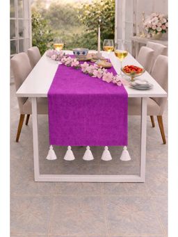 THROW PILLOW - Purple Tassel Table Runner