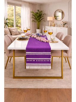 THROW PILLOW - Purple Table Tassels Runner