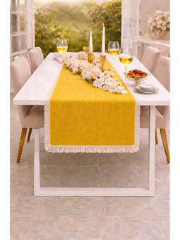 THROW PILLOW - Mustard Fringe Table Runner