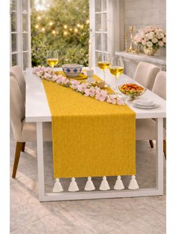 THROW PILLOW - Mustard Tassel Table Runner