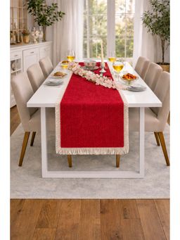 THROW PILLOW - Red Fringe Table Runner