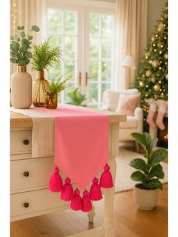 THROW PILLOW - Blush Pink Tassels Table Runner