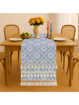 THROW PILLOW - Light Blue Damask Table Runner