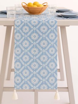 THROW PILLOW - Light Blue Damask Table Runner