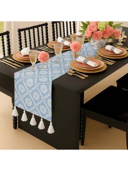 THROW PILLOW - Light Blue Damask Table Runner