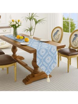 THROW PILLOW - Light Blue Damask Table Runner