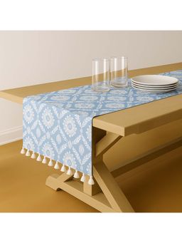 THROW PILLOW - Light Blue Damask Table Runner