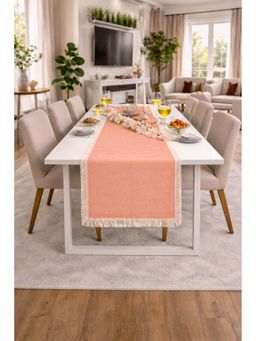 THROW PILLOW - Peach Fringe Table Runner