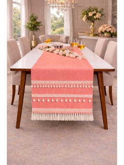 THROW PILLOW - Peach Kowri Tassels Table Runner