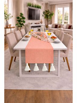 THROW PILLOW - Peach Tassel Table Runner