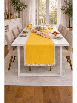 THROW PILLOW - Yellow Fringe Table Runner