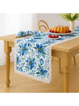 THROW PILLOW - Elegant White Watercolour Floral Table Runner