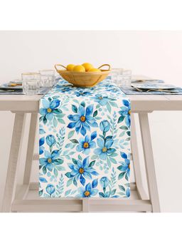 THROW PILLOW - Elegant White Watercolour Floral Decorative Table Runner