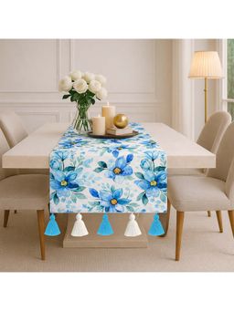 THROW PILLOW - Elegant White Watercolour Floral Table Runner