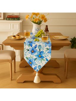 THROW PILLOW - Elegant White Watercolour Floral Table Runner