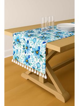 THROW PILLOW - Elegant White Watercolor Floral Table Runner