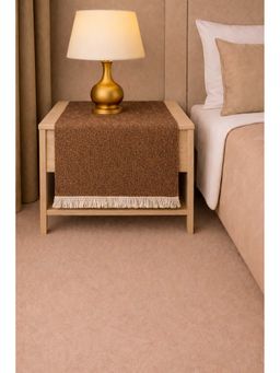 THROW PILLOW - Almond Brown Fringe Table Runner