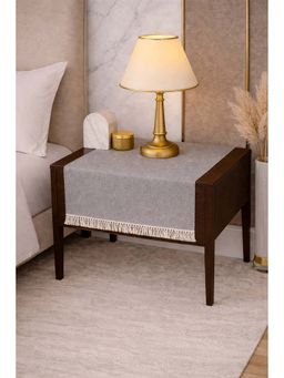 THROW PILLOW - Light Grey Fringe Table Runner