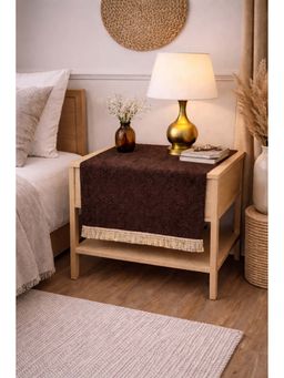 THROW PILLOW - Dark Brown Fringe Table Runner