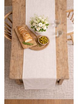 THROW PILLOW - Countryside Beige Linen Finish Table Runner
