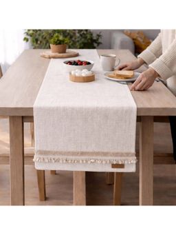 THROW PILLOW - Beige Neutral Cotton Kowri Weaved Table Runner