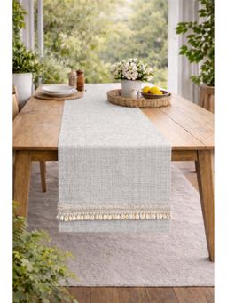 THROW PILLOW - Grey Linen Herringbone Kowri Table Runner